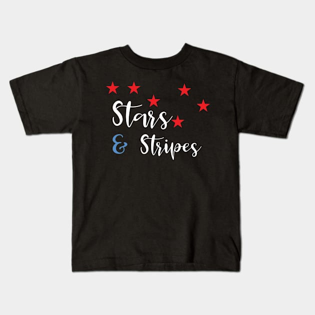 Stars and Stripes 4th of July Patriotic for Fourth Patriots Kids T-Shirt by Beautiful Butterflies by Anastasia